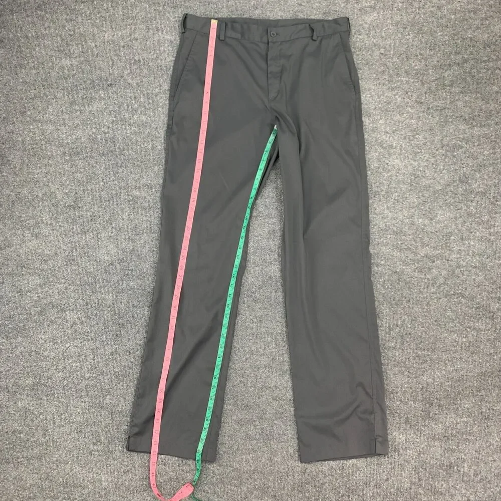 Nike Golf Pants Mens 34 Gray Flat Front Dri Fit Tech Sweat Wicking Stretch Chino